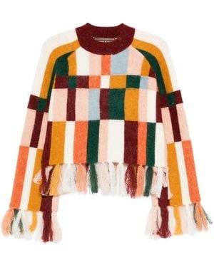 ALÉMAIS Marjorelle Fringe Sweater - Orange