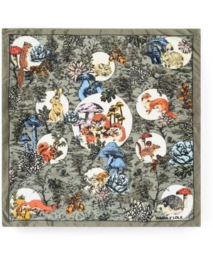 Bimba Y Lola Pañuelo Con Motivo De Bosque - Gris