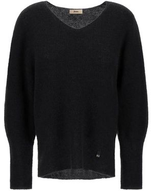 Herno Maglione Con Scollo A V - Nero