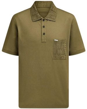 Ferragamo Short-Sleeved Polo Shirt With Pocket Detail - Green
