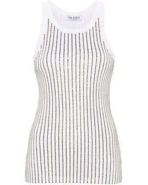 The Attico Tanktop Verfraaid Met Kristallen - Wit