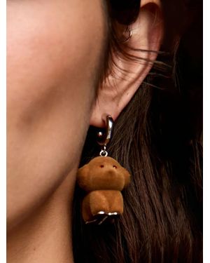 Bimba Y Lola Dog-motif Earrings - Brown