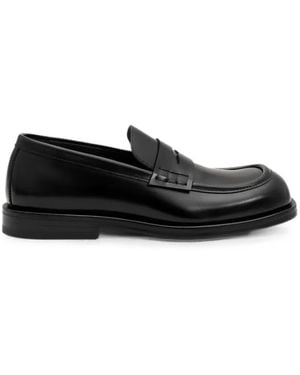 Ami Paris Mocassins En Cuir De Vache - Noir