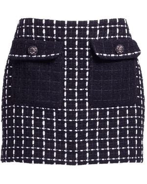 Elie Saab Tweed Pocket Mini Skirt - Blue