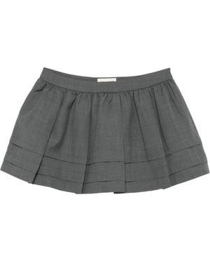 ShuShu/Tong Ruffle-Detail Pleated Mini Skirt - Gray