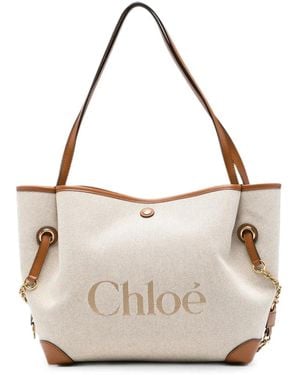 Chloé Clover Canvas Tote Bag - White