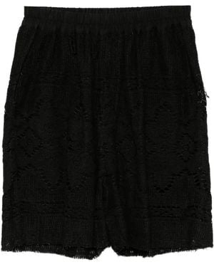 By Walid Lace-Embellished Shorts - Black