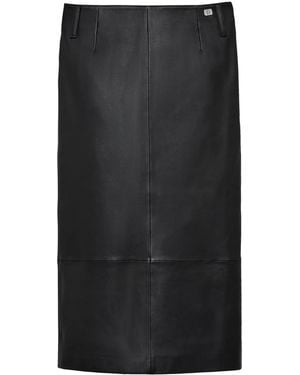 Marc Jacobs Leather Midi Skirt - Black