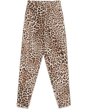 A PAPER KID Leopard-Print Pants - White