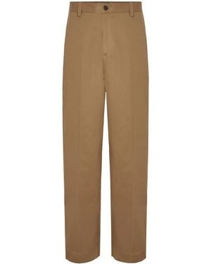 Maison Kitsuné Straight-Leg Trousers - Natural