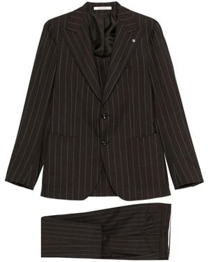 Tagliatore Pinstripe-Pattern Suit - Black