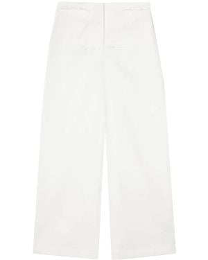 パンツ Duran Lantik High-Waisted White Cotton Trousers With Draped Duran Lantik High-waisted White Cotton Trousers With Draped