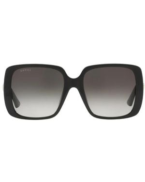 Gucci Rectangle-Frame Sunglasses - Gray