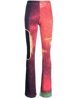 MM6 by Maison Margiela Abstract-Pattern Print Flared Trousers