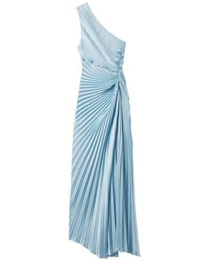 A.L.C. Lara One-Shoulder Pleated Dress - Blue