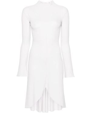Courreges High-Neck Long-Sleeve Midi Dress - White