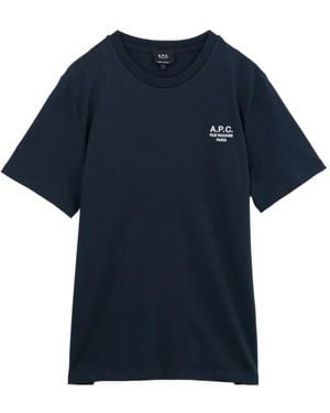 A.P.C. T-Shirt Met Geborduurd Logo - Blauw