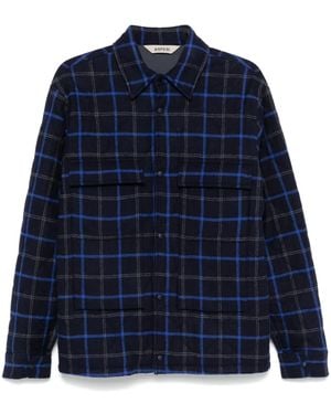 Aspesi Tattersall-Check Shirt - Blue