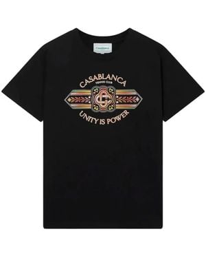CASABLANCA Unity Is Power-Print T-Shirt - Black