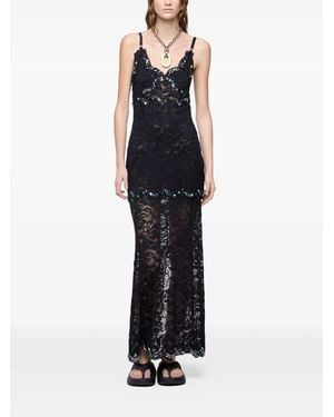 Rabanne Lace Sequin-Embellished Dress - Black