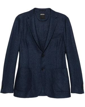 ZEGNA Textured Blazer - Blue