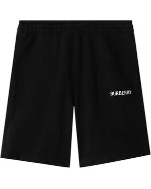 Burberry Logo Cotton Shorts - Black