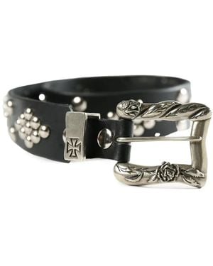Enfants Riches Deprimes Stud-embellished Leather Belt - ブラック
