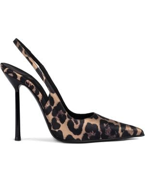 Le Silla 120Mm Bella Leopard-Print Slingback Court Shoes - Metallic