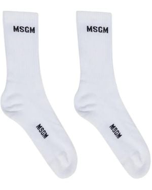 MSGM Ribbed Socks - White