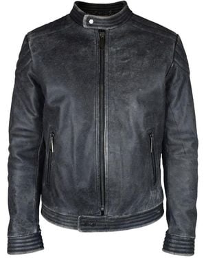 Philipp Plein Stitching Biker Jacket - Grey