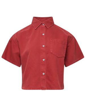 Rag & Bone Short-Sleeved Cropped Shirt - Red