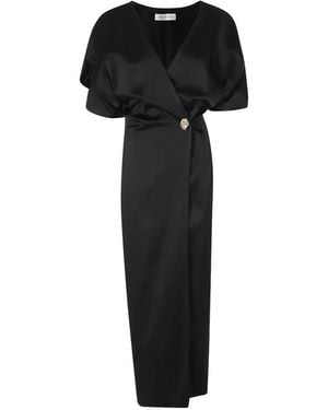 Raquel Diniz Anastasia Draped Midi Dress - Black