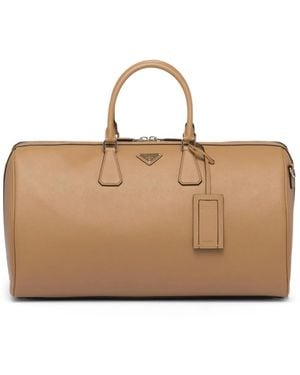 Prada Bolso con logo triangular - Neutro