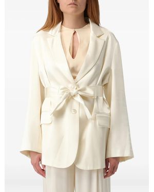 Semicouture Blazer Con Cintura - Neutro