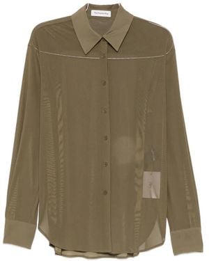 Frankie Shop Peri Sheer Long-Sleeve Shirt - Green