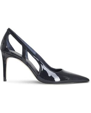 Stuart Weitzman Power Patent-Finish Cut-Out Court Shoes - White