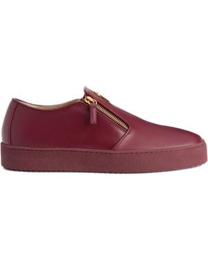 Giuseppe Zanotti Gz-Kobe Signature-Detail Zipped Slip-Ons - Red