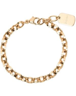 Saint Laurent Logo-Plaque Cable-Link Bracelet - Metallic