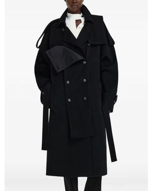 Ferragamo Double Breasted Oversize Coat - Black