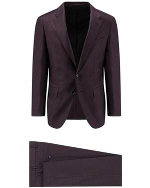 BOSS Notched-Lapel Single-Breasted Suit - Blue