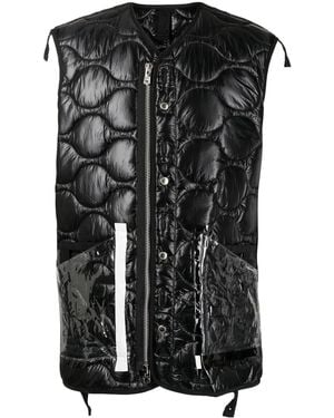 TAKAHIROMIYASHITA TheSoloist. Chaleco acolchado con bolsillo transparente - Negro