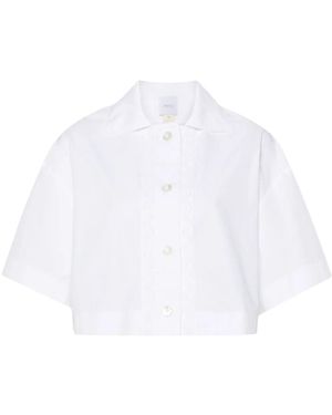 Patou | Camicia crop in cotone con applicazione ondulata | female | BIANCO | 36