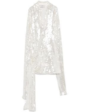 Coperni Knotted Sequinned Mini Dress - White
