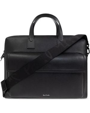 Paul Smith Leren Laptoptas - Zwart