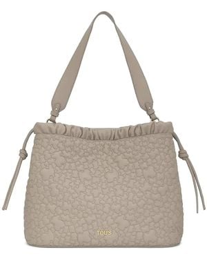 Tous Puffy Bear Drawstring Shoulder Bag - Grey