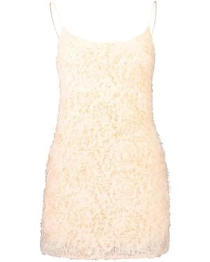 Aje. Gerüschtes Colette Minikleid - Natur