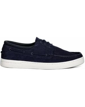 Fred Perry Drury Lace-Up Suede Boat Shoes - Blu
