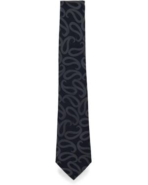 Giorgio Armani Paisley-Print Silk Tie - Blue