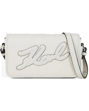 Karl Lagerfeld K/Skuare Logo-Plaque Cross Body Bag - White