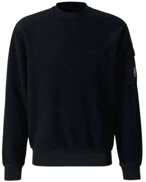 C.P. Company Lens-Detail Sleeve-Pocket Crew-Neck Sweatshirt - Blue